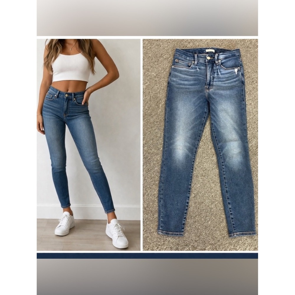 Good American Good Legs Skinny Jeans 6/28 Medium Wash High Rise Sculpting
